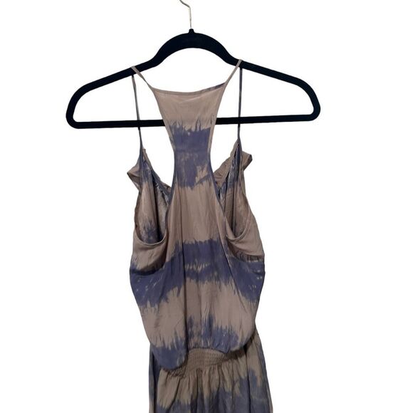 Parker Silk Tie Dyed Ombre Print Cinched Waist Blouson Dress Gray Size Medium - Picture 6 of 10